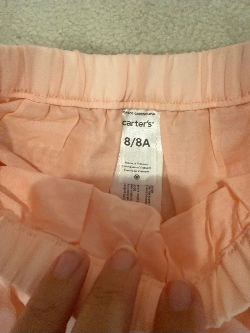 Carter's Light Pink Chiffon Smocked Waist Skirt